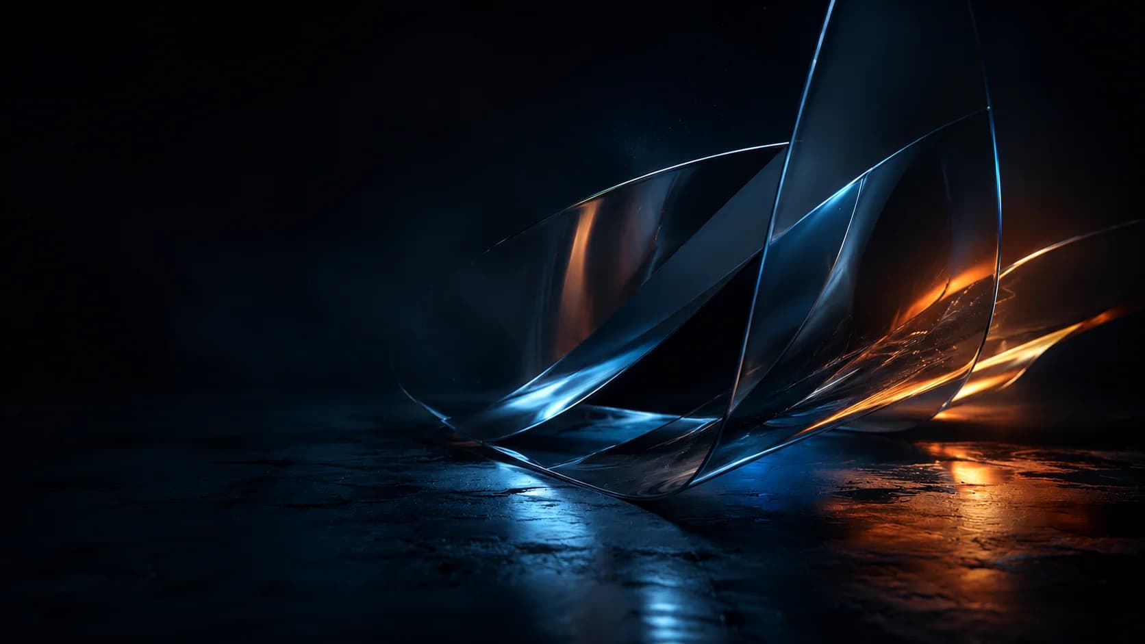 Abstract glass and light waves